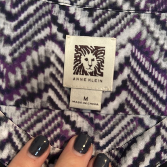 Anne Klein Purple and Black Long sleeve Size medium - Picture 4 of 4